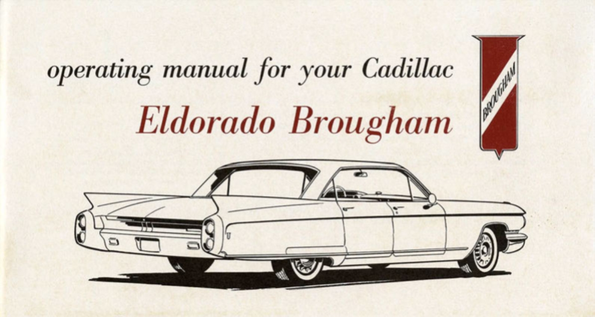 1960 Cadillac Eldorado Owners Manual